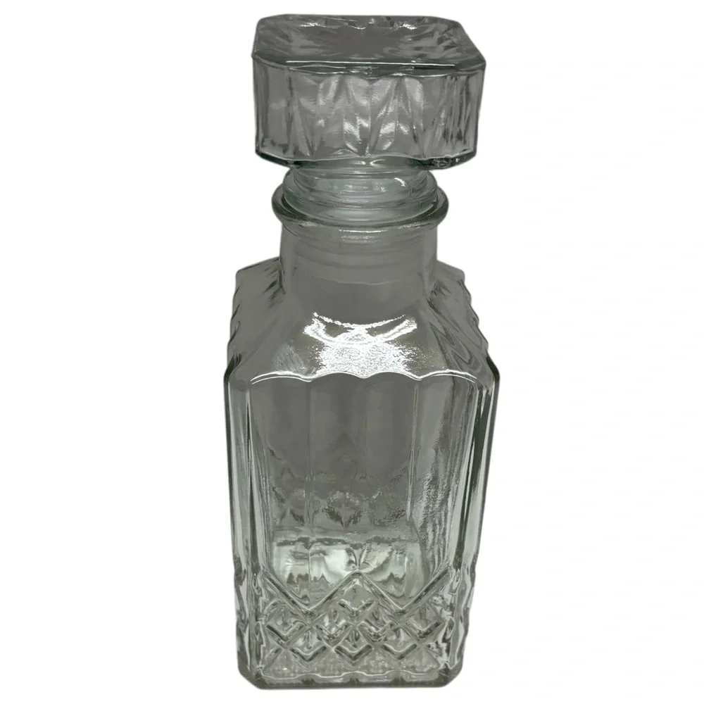Vintage Bormioli Rocco Square Decanter With Square Topper